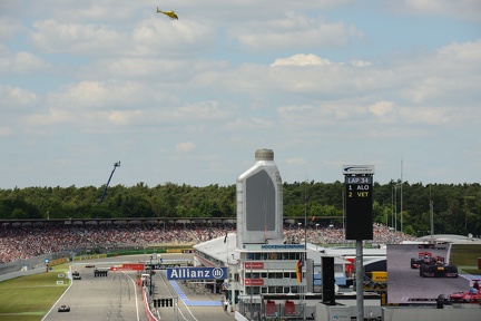 Helicopter covering the back stretch